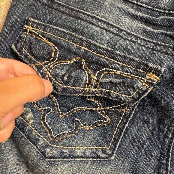 Blue Asphalt Skinny Mid Rise Faded 2000s Vintage Style Jeans Size 7 - Picture 8 of 9